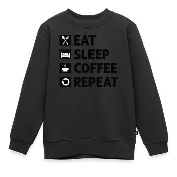 Café Sarcasme Amis Bonheur Joie Cappuccino - Sweat Premium enfant bio - noir - Devant - AI Model Kid Female (0cm)