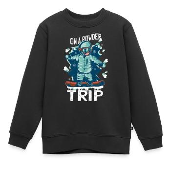 Lors d’une excursion dans la poudreuse Snow Mountain Boarding - Sweat Premium enfant bio - noir - Devant - AI Model Kid Female (0cm)