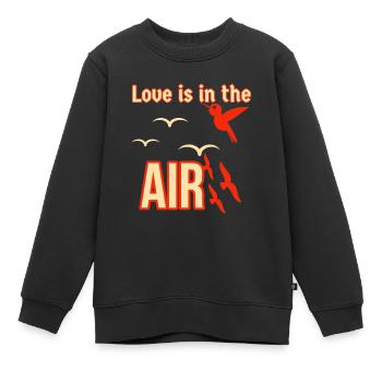 Liebe liegt in der Luft Vögel - Kinder Premium Organic Sweatshirt - Schwarz - Vorne - AI Model Kid Female (0cm)