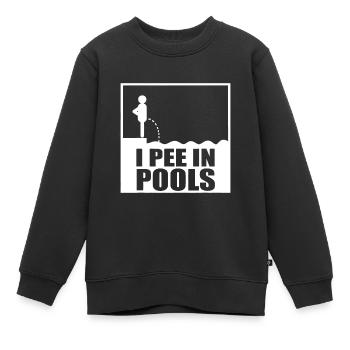 Lustig sarkastisch Ich pinkle in Pools - Kinder Premium Organic Sweatshirt - Schwarz - Vorne - AI Model Kid Female (0cm)