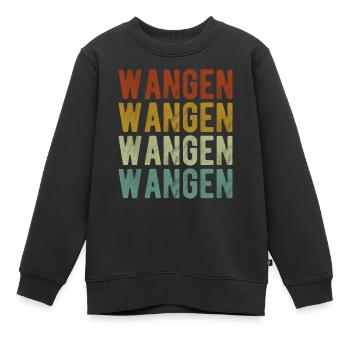 Wangen Stadt Retro Vintage - Kinder Premium Organic Sweatshirt - Schwarz - Vorne - AI Model Kid Female (0cm)