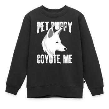 pet puppy coyote me Design for a coyote lover - Kinder Premium Organic Sweatshirt - Schwarz - Vorne - AI Model Kid Female (0cm)