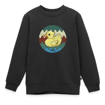 Badeente Retro - Kinder Premium Organic Sweatshirt - Schwarz - Vorne - AI Model Kid Female (0cm)