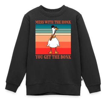 Cadeau Oies Fair Goose - Sweat Premium enfant bio - noir - Devant - AI Model Kid Female (0cm)