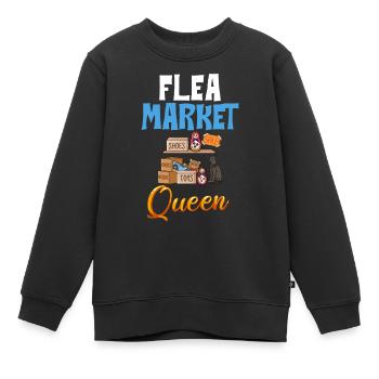 Flea Market Flea Market Funny Articles Market - Kids Premium Organic Sweatshirt - black - Front - AI Model Kid Female (0cm)