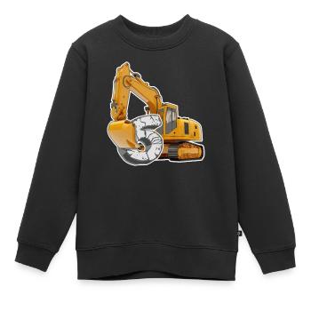 Ich bin 6 Bagger 6. Geburtstag 6 Jahr Bauarbeiter - Kinder Premium Organic Sweatshirt - Schwarz - Vorne - AI Model Kid Female (0cm)