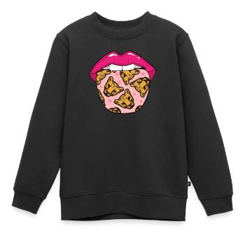 Gepard Zunge - Kinder Premium Organic Sweatshirt - Schwarz - Vorne - AI Model Kid Female (0cm)