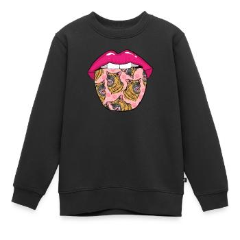 Schäferhund Zunge - Kinder Premium Organic Sweatshirt - Schwarz - Vorne - AI Model Kid Female (0cm)