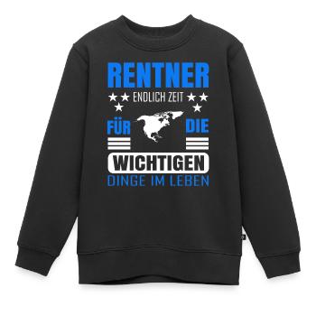 Rentner Rente Rentenbeginn Nordamerika USA - Kinder Premium Organic Sweatshirt - Schwarz - Vorne - AI Model Kid Female (0cm)