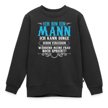 Ich Bin Ein Mann - Kinder Premium Organic Sweatshirt - Schwarz - Vorne - AI Model Kid Female (0cm)