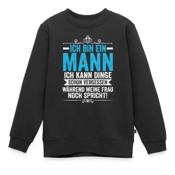 Ich Bin Ein Mann - Kinder Premium Organic Sweatshirt - Schwarz - Vorne - AI Model Kid Female (0cm)