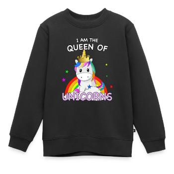 Kinder Einhorn für Mädchen Königin Regenbogen - Kinder Premium Organic Sweatshirt - Schwarz - Vorne - AI Model Kid Female (0cm)