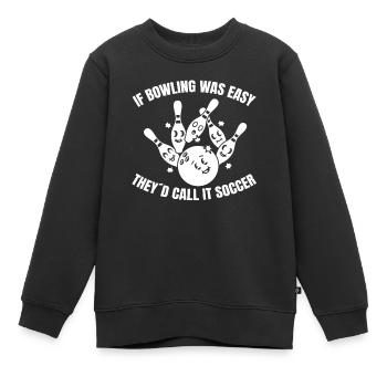 Kegeln Geschenk Bowling Kegel Bowler Bowlingkugel - Kinder Premium Organic Sweatshirt - Schwarz - Vorne - AI Model Kid Female (0cm)