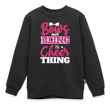 Bögen & Bling It's A Cheer Thing | Cheerleading - Kinder Premium Organic Sweatshirt - Schwarz - Vorne - AI Model Kid Female (0cm)