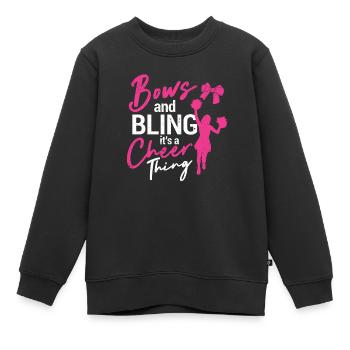 Bögen und Bling seine ein Jubel Sache lustig - Kinder Premium Organic Sweatshirt - Schwarz - Vorne - AI Model Kid Female (0cm)