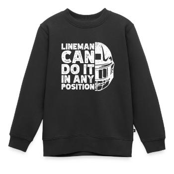 Lineman Football Player Offensive Defensive - Kinder Premium Organic Sweatshirt - Schwarz - Vorne - AI Model Kid Female (0cm)
