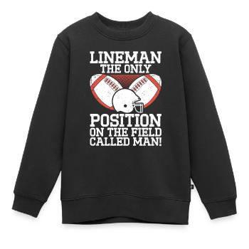 Lineman Football Player Offensive Defensive - Kinder Premium Organic Sweatshirt - Schwarz - Vorne - AI Model Kid Female (0cm)