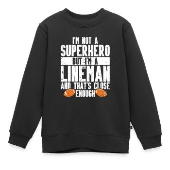 Lineman Football Player Offensive Defensive - Kinder Premium Organic Sweatshirt - Schwarz - Vorne - AI Model Kid Female (0cm)