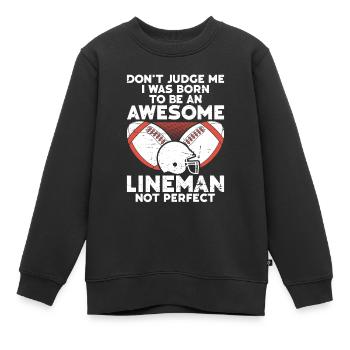 Lineman Football Player Offensive Defensive - Kinder Premium Organic Sweatshirt - Schwarz - Vorne - AI Model Kid Female (0cm)