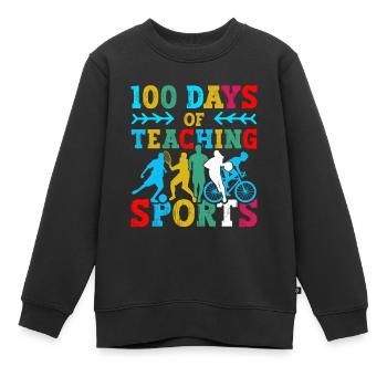 100 Tage Sportunterricht Schulfachlehrer - Kinder Premium Organic Sweatshirt - Schwarz - Vorne - AI Model Kid Female (0cm)