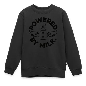 Nouveau-né Naissance Lait alimentaire - Sweat Premium enfant bio - noir - Devant - AI Model Kid Female (0cm)