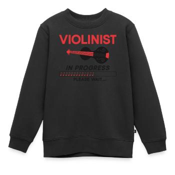 Violon Violoniste Violoniste En - Sweat Premium enfant bio - noir - Devant - AI Model Kid Female (0cm)