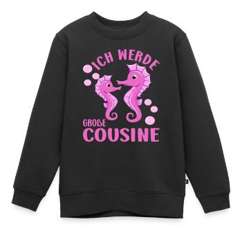 Cousine Ich werde große Cousine Seesterne Cousinen - Kinder Premium Organic Sweatshirt - Schwarz - Vorne - AI Model Kid Female (0cm)
