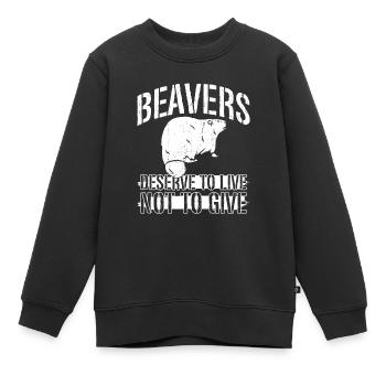 Beaver animal welfare animal rights activiste rongeur - Sweat Premium enfant bio - noir - Devant - AI Model Kid Female (0cm)