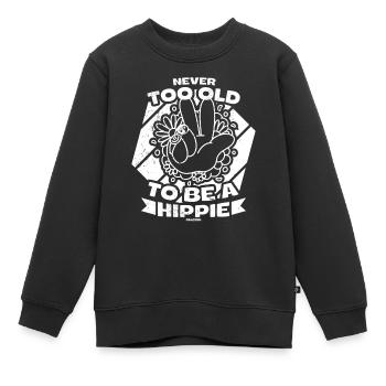 Vieux hippie - Sweat Premium enfant bio - noir - Devant - AI Model Kid Female (0cm)