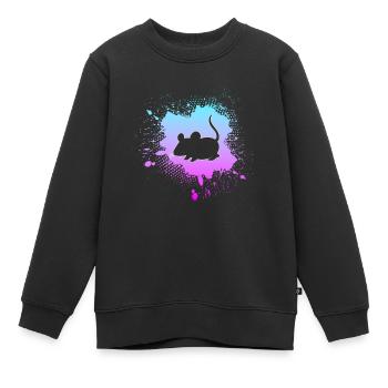 Mouse - Kids Premium Organic Sweatshirt - black - Front - AI Model Kid Female (0cm)
