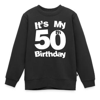 50. Geburtstag Es ist mein 50. Geburtstag 50 Jahre alt Bi - Kinder Premium Organic Sweatshirt - Schwarz - Vorne - AI Model Kid Female (0cm)