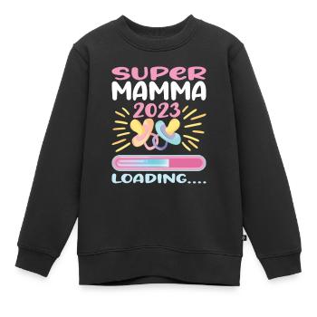 Super Mamma Loading... - Kinder Premium Organic Sweatshirt - Schwarz - Vorne - AI Model Kid Female (0cm)