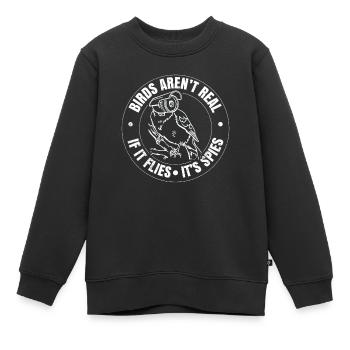 Birds Are Not Real - Kinder Premium Organic Sweatshirt - Schwarz - Vorne - AI Model Kid Female (0cm)