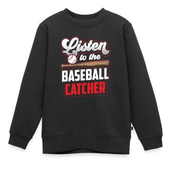 Écouter le receveur de baseball Hobby - Sweat Premium enfant bio - noir - Devant - AI Model Kid Female (0cm)