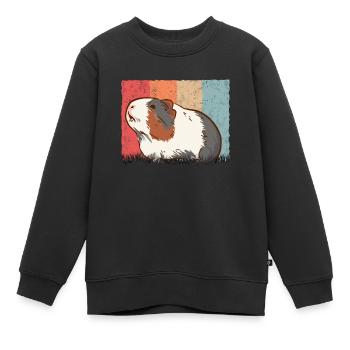 Meerschweinchen Retro Guinea Pig - Kinder Premium Organic Sweatshirt - Schwarz - Vorne - AI Model Kid Female (0cm)