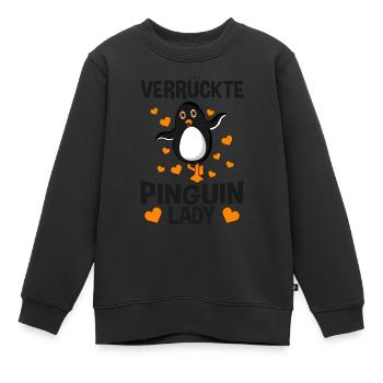 Verrückte Pinguin Lady - Kinder Premium Organic Sweatshirt - Schwarz - Vorne - AI Model Kid Female (0cm)