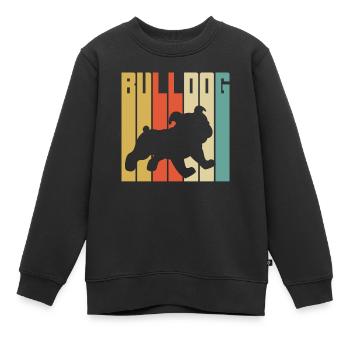 Bouledogue - Sweat Premium enfant bio - noir - Devant - AI Model Kid Female (0cm)