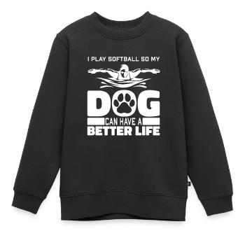 Nageur Nageurs Chien - Sweat Premium enfant bio - noir - Devant - AI Model Kid Female (0cm)