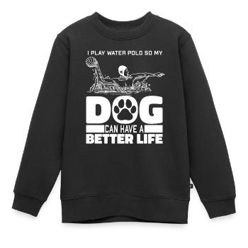 Water-polo water-polo chien - Sweat Premium enfant bio - noir - Devant - AI Model Kid Female (0cm)