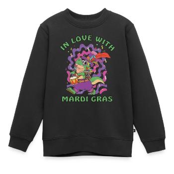 Dinosaur célèbre le défilé du carnaval de Mardi Gra - Sweat Premium enfant bio - noir - Devant - AI Model Kid Female (0cm)