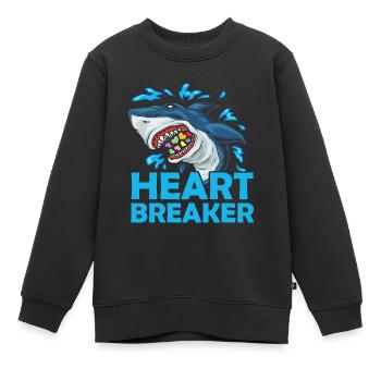 Herzensbrecher Hai Anti-valentinstag Solo-feier - Kinder Premium Organic Sweatshirt - Schwarz - Vorne - AI Model Kid Female (0cm)