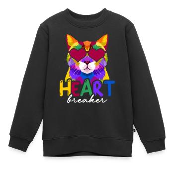 Anti-valentinstag Single Herzensbrecher - Kinder Premium Organic Sweatshirt - Schwarz - Vorne - AI Model Kid Female (0cm)