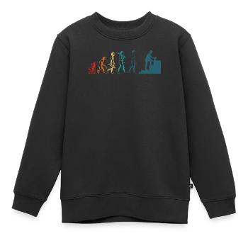 Evolution du finisseur de béton Drôle de travailleur du béton - Sweat Premium enfant bio - noir - Devant - AI Model Kid Female (0cm)