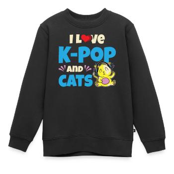 I Love K-Pop | Anime | South Korea | Pop Music - Kids Premium Organic Sweatshirt - black - Front - AI Model Kid Female (0cm)