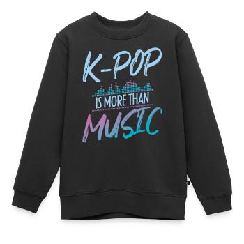Musique pop coréenne - Sweat Premium enfant bio - noir - Devant - AI Model Kid Female (0cm)