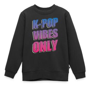Nur K-Vibes | Südkorea | Koreanische Popmusik - Kinder Premium Organic Sweatshirt - Schwarz - Vorne - AI Model Kid Female (0cm)