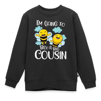 Going To Be A Big Cousin Bee Promoted To Cousin - Kinder Premium Organic Sweatshirt - Schwarz - Vorne - AI Model Kid Female (0cm)