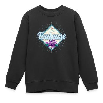 Toulouse City France Retro Violet Vintage - Kids Premium Organic Sweatshirt - black - Front - AI Model Kid Female (0cm)