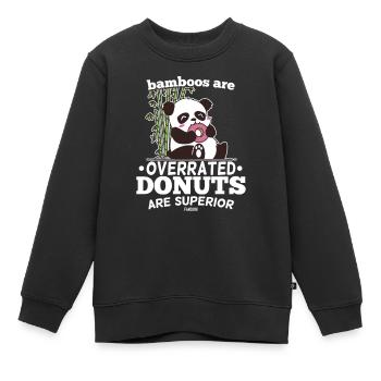 Les bambous sont surestimés Les beignets sont supérieurs - Sweat Premium enfant bio - noir - Devant - AI Model Kid Female (0cm)