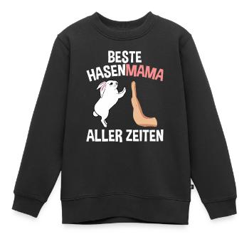 Beste Hasen Mama Aller Zeiten - Kinder Premium Organic Sweatshirt - Schwarz - Vorne - AI Model Kid Female (0cm)
